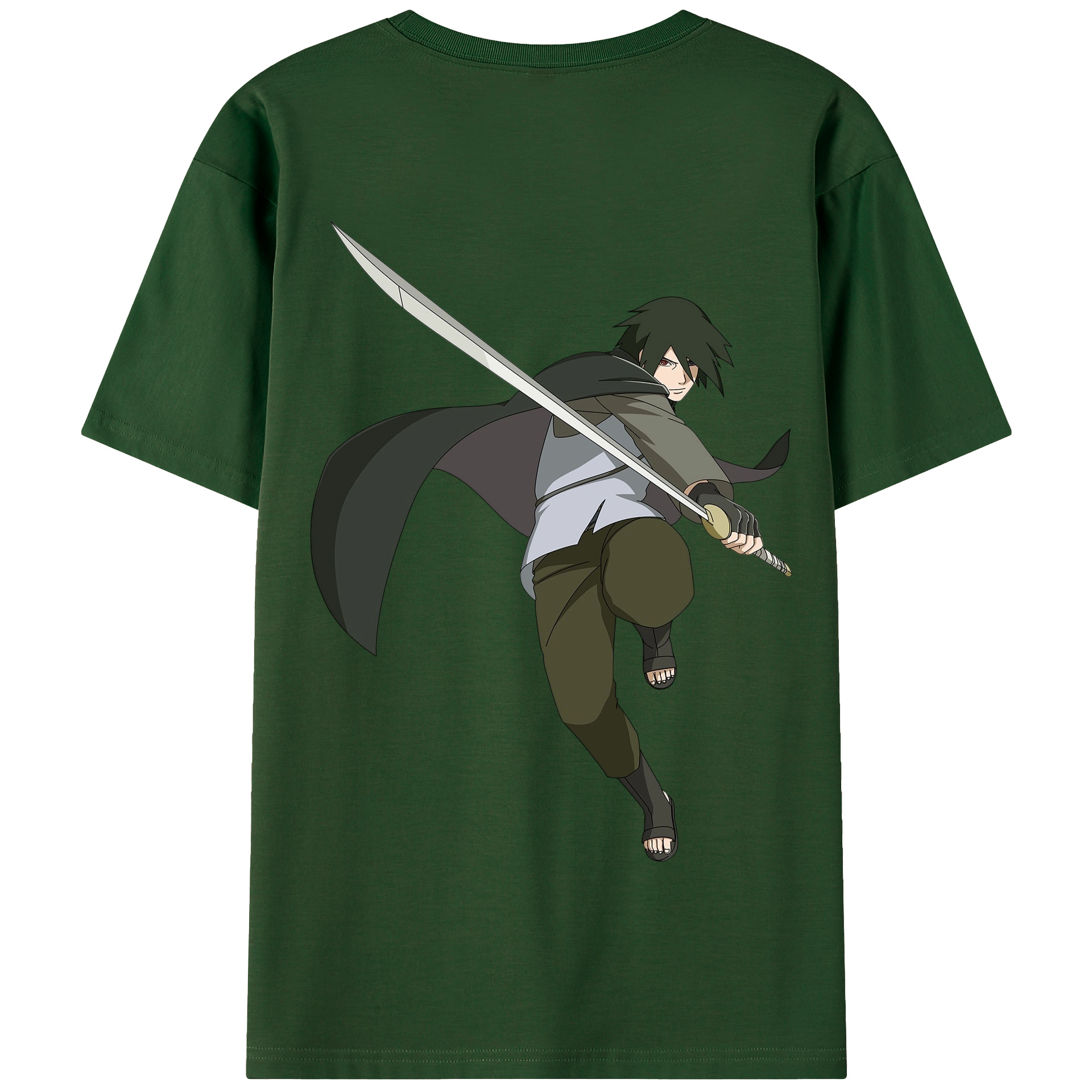 （画像用） NARUTO -ナルト- うちは サスケ Uchiha Sasuke 綿100％半袖Tシャツ（背面プリント）